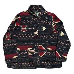 LAUREN RALPH LAUREN Aztec Cotton Luxury Designer Sweater Shacket Womens 3X